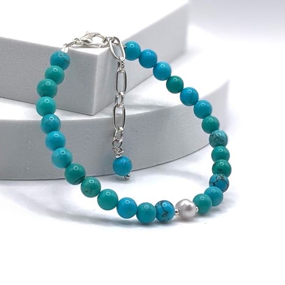 Genuine Turquoise and Freshwater Pearl - Picture 7 of 14